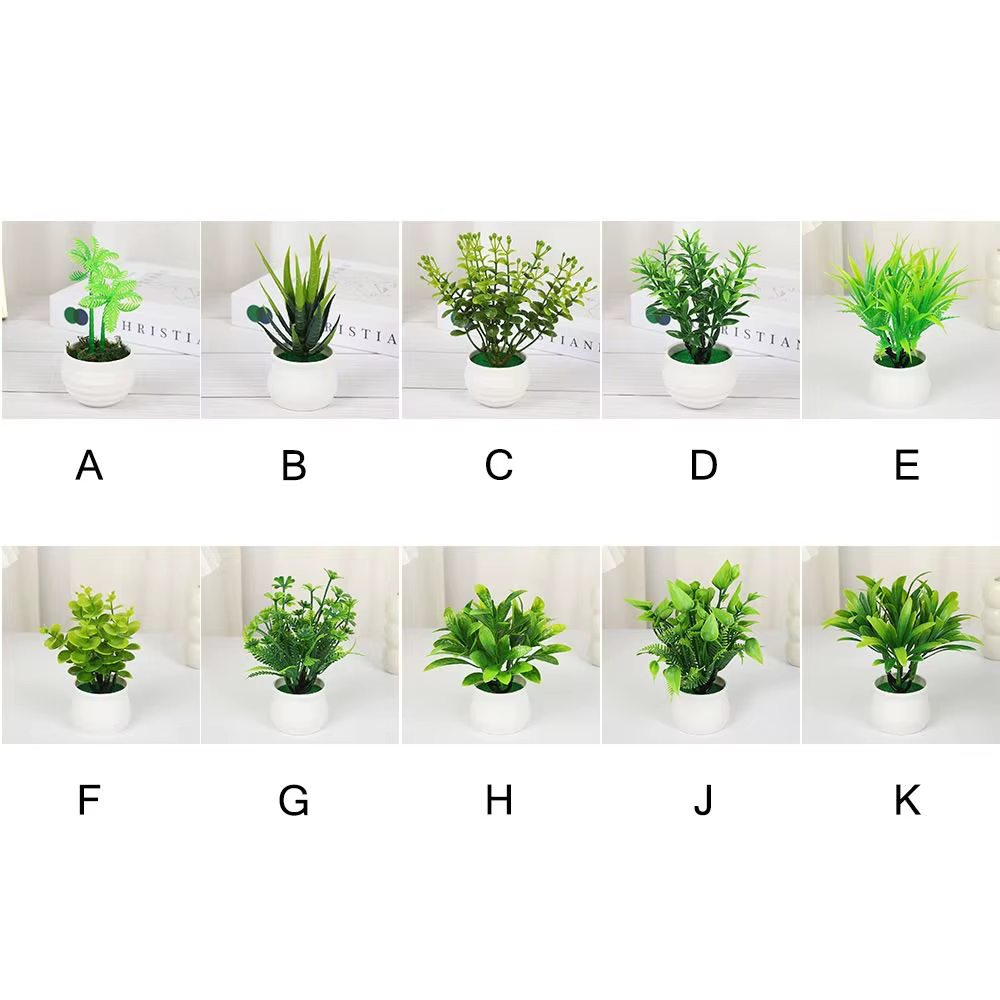 Plantes artificielles vertes bonsaï