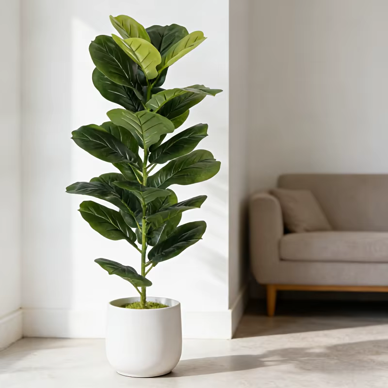 1 pièce de Ficus Lyrata artificiel de 85 cm avec 23 feuilles pour la décoration de bureaux