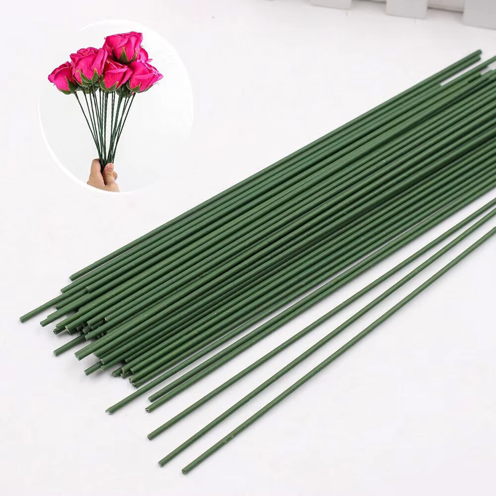 Tige de Fleur Artificielle Vert Foncé, Matériel Floral DIY, Tige D.lique Faite à la Main, Accessoires pour Mariage, Décoration de la Maison, 10Pcs, 40cm