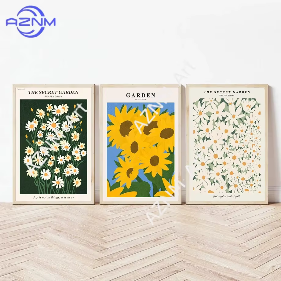 Peinture sur toile colorée sur le thème du marché des fleurs