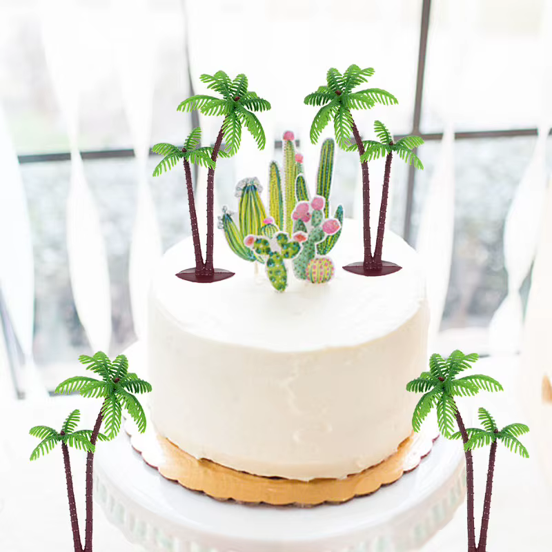 Décoration de gâteau palmier avec noix de coco