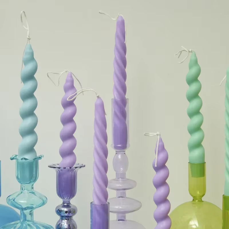 Bougies parfumées en spirale, 2 pièces, bougies décoratives coniques, décoration de maison, décoration de mariage, centres de table, chandelier, cadeau