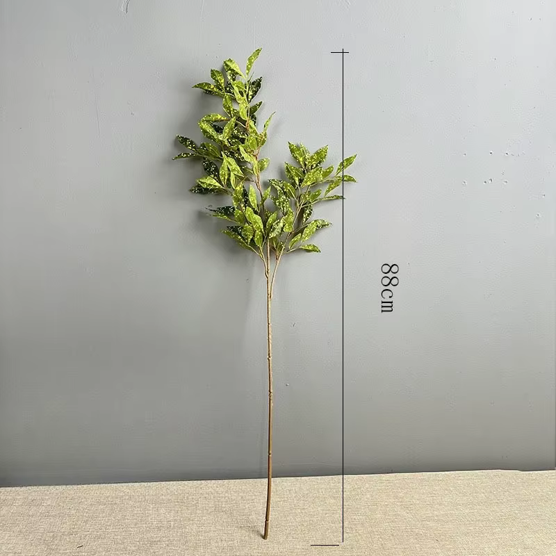 5 pièces de plantes artificielles vertes en bois et plastique