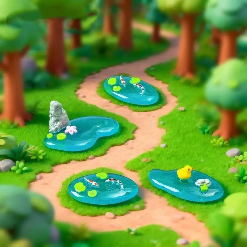 Mini ornements de bassin en résine