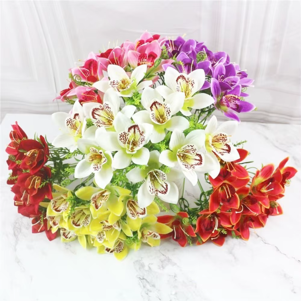 Bouquet d'orchidées en soie de haute qualité