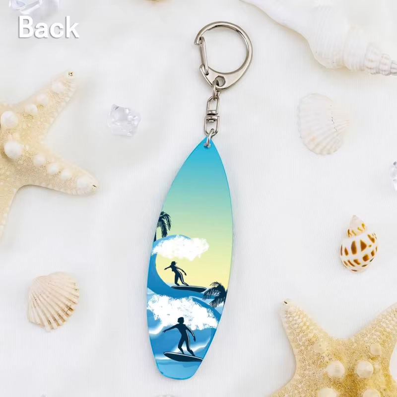 Porte-clés flottant en forme de planche de surf – Cadeau de plage pour les femmes passionnées de surf, accessoire estival pour sac à clés, mignon pour les filles