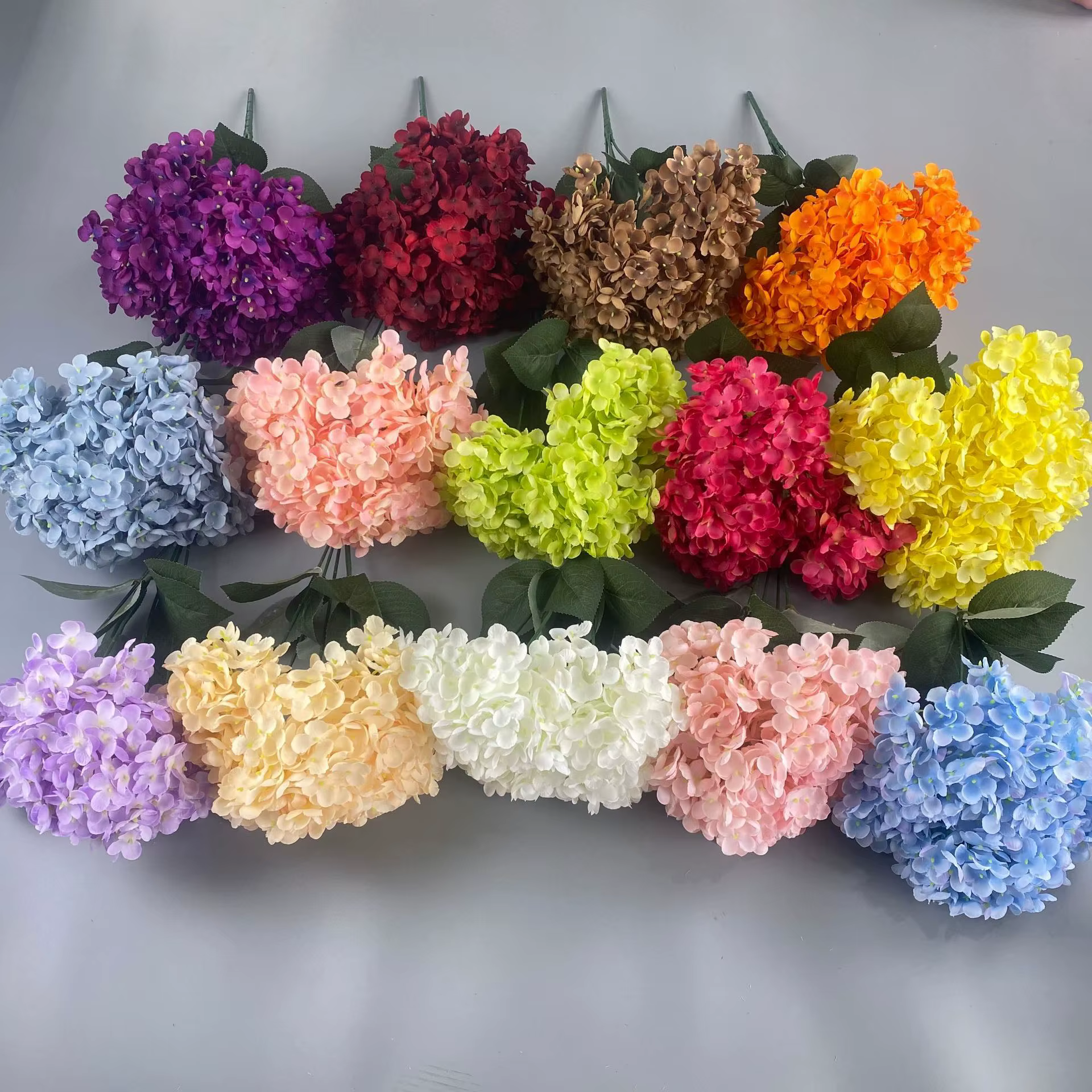 Bouquet d'hortensia artificielles en soie