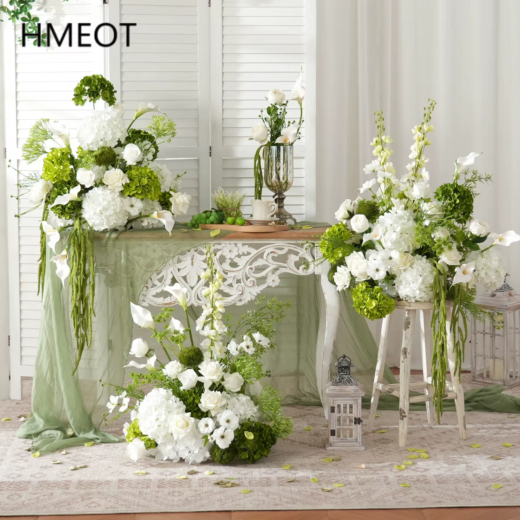 H9112 Hortensia Blanc Suspendu