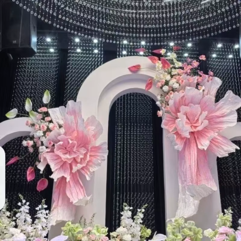 Fleur géante en papier irisée artificielle pour décorations de plafond de mariage