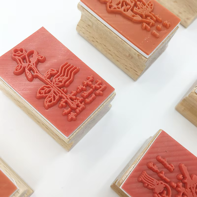 Tampons en bois DIY, motifs plantes et fleurs
