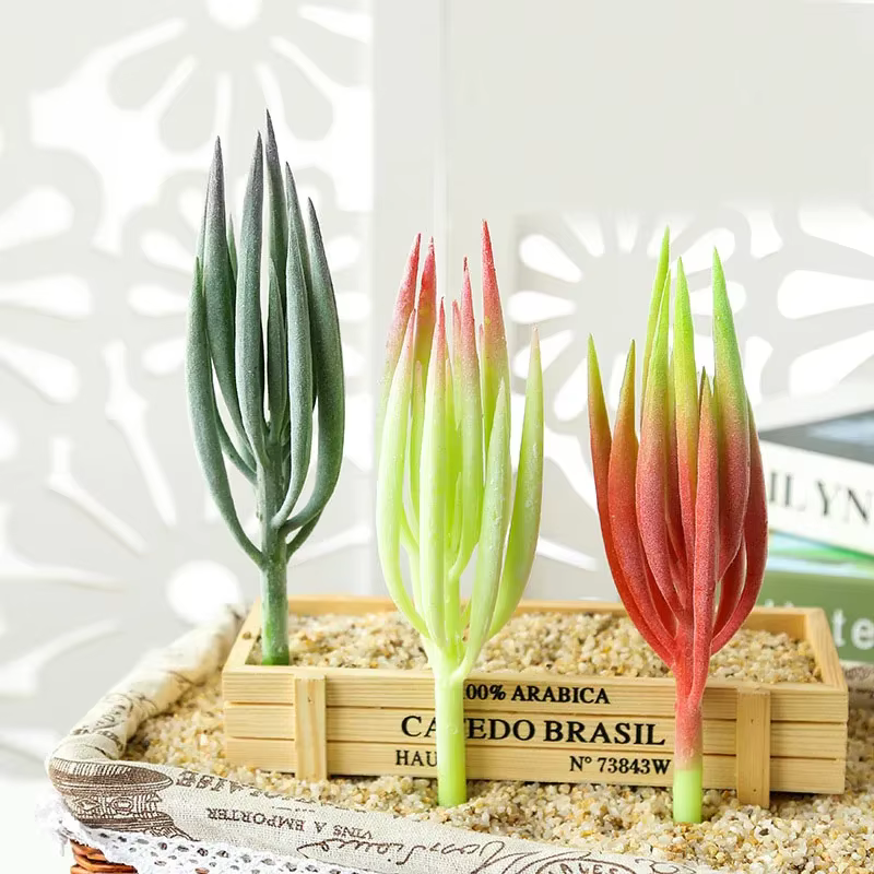 39Styles grandes plantes succulentes artificielles floquées vert rose violet maison jardin bricolage arrangement floral