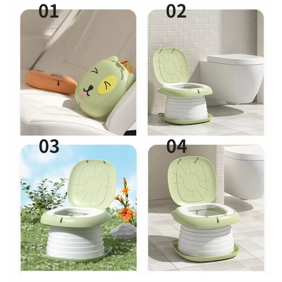 Pot portable pour tout-petits, pot pliable pour l'apprentissage de la propreté, pour voiture, camping, intérieur, extérieur, salle de bain pour bébés, enfants