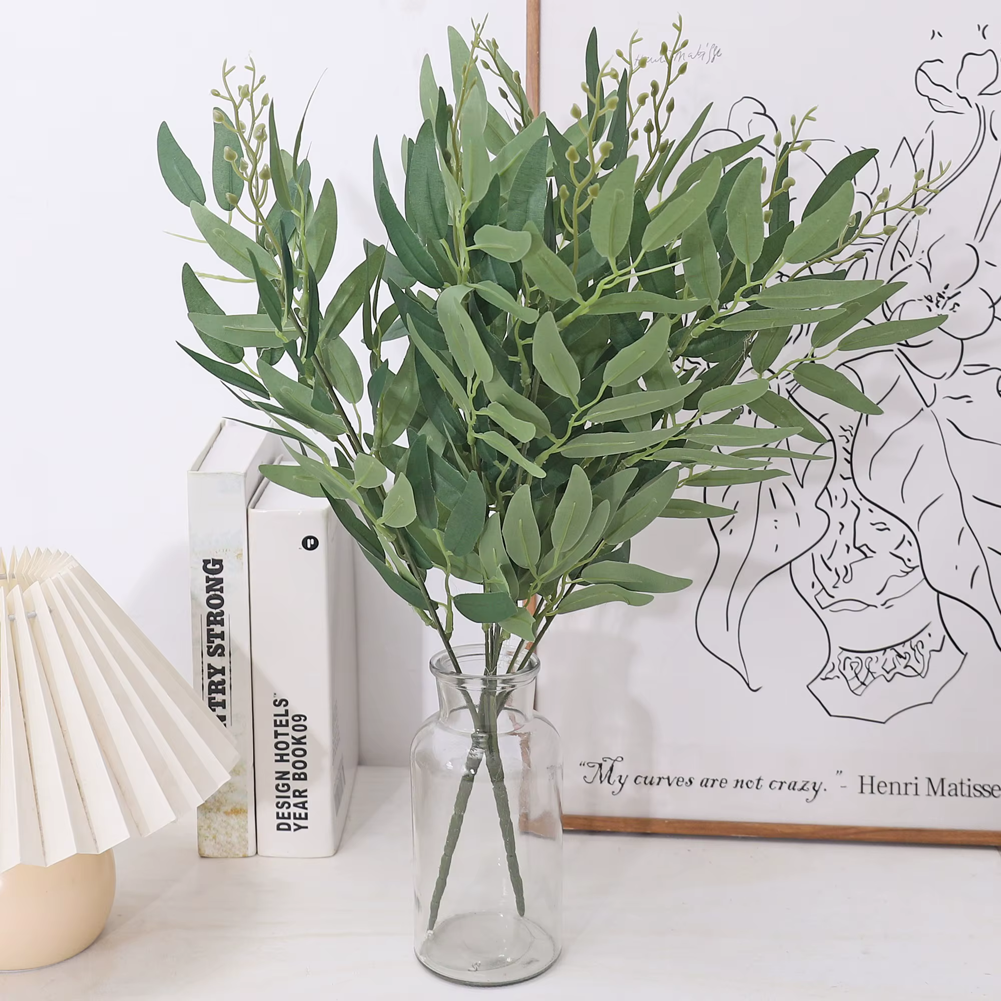 Feuilles de saule plantes vertes artificielles
