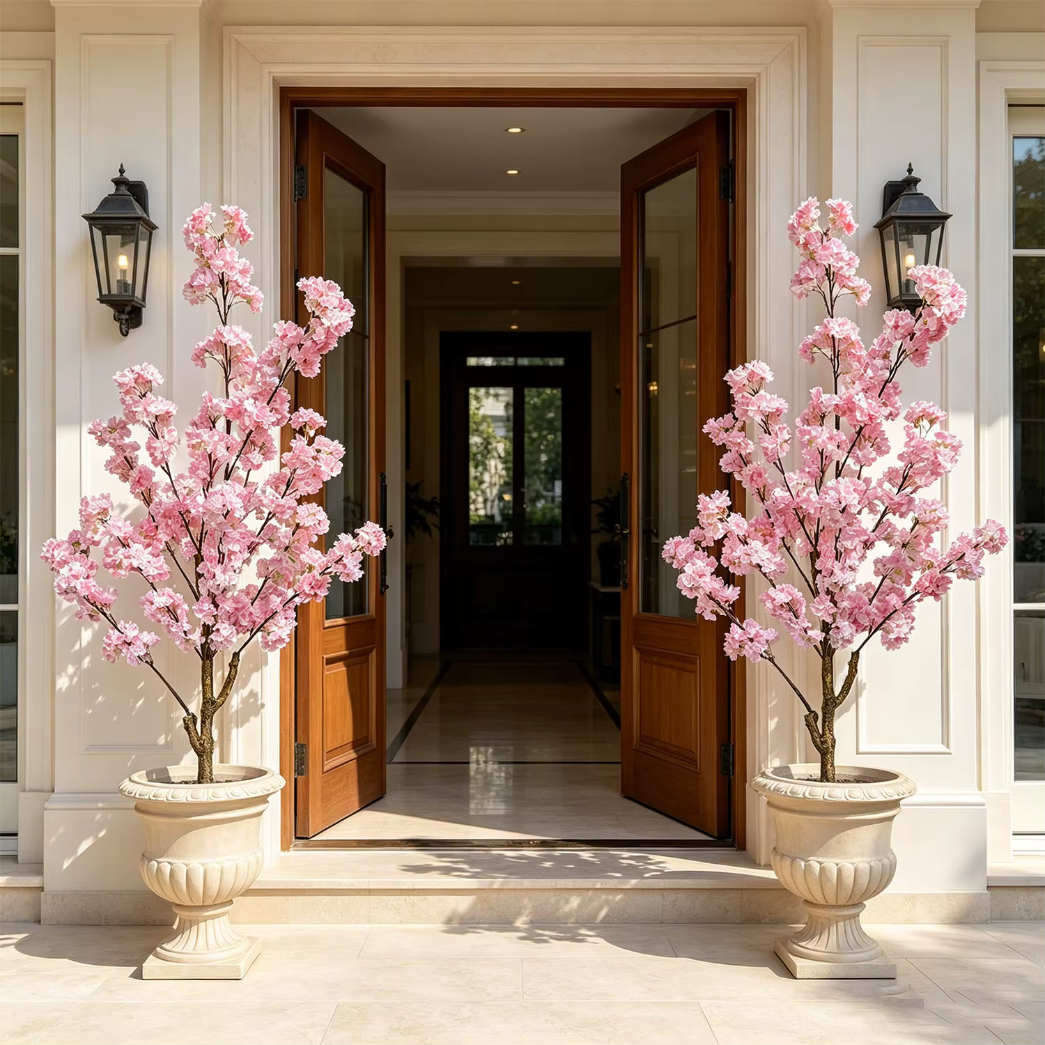 Arbre à fleurs de cerisier rose artificiel de 120-180 cm
