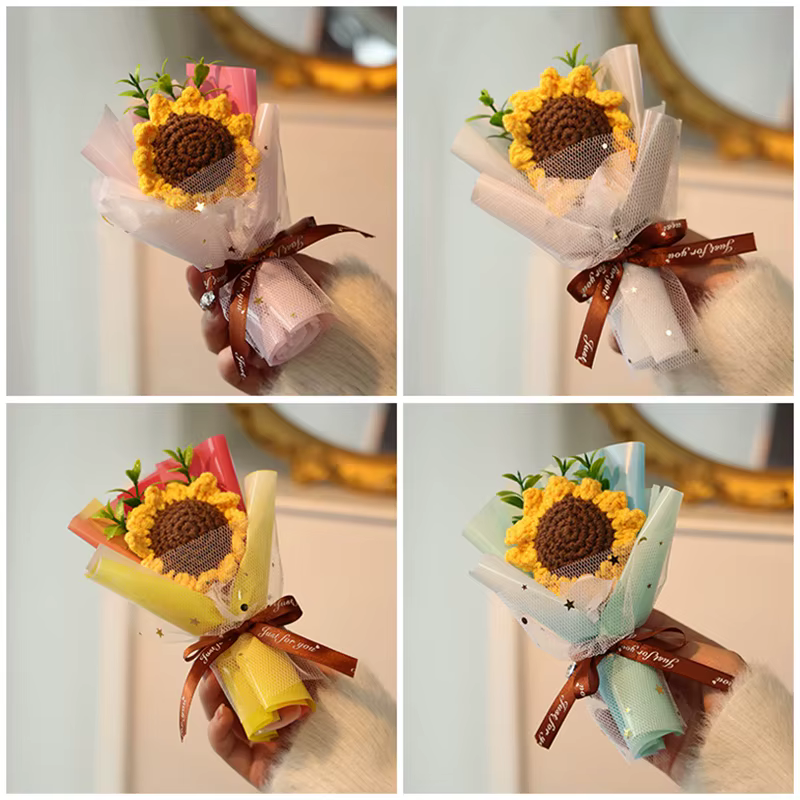 Mini Bouquet de tournesol au Crochet