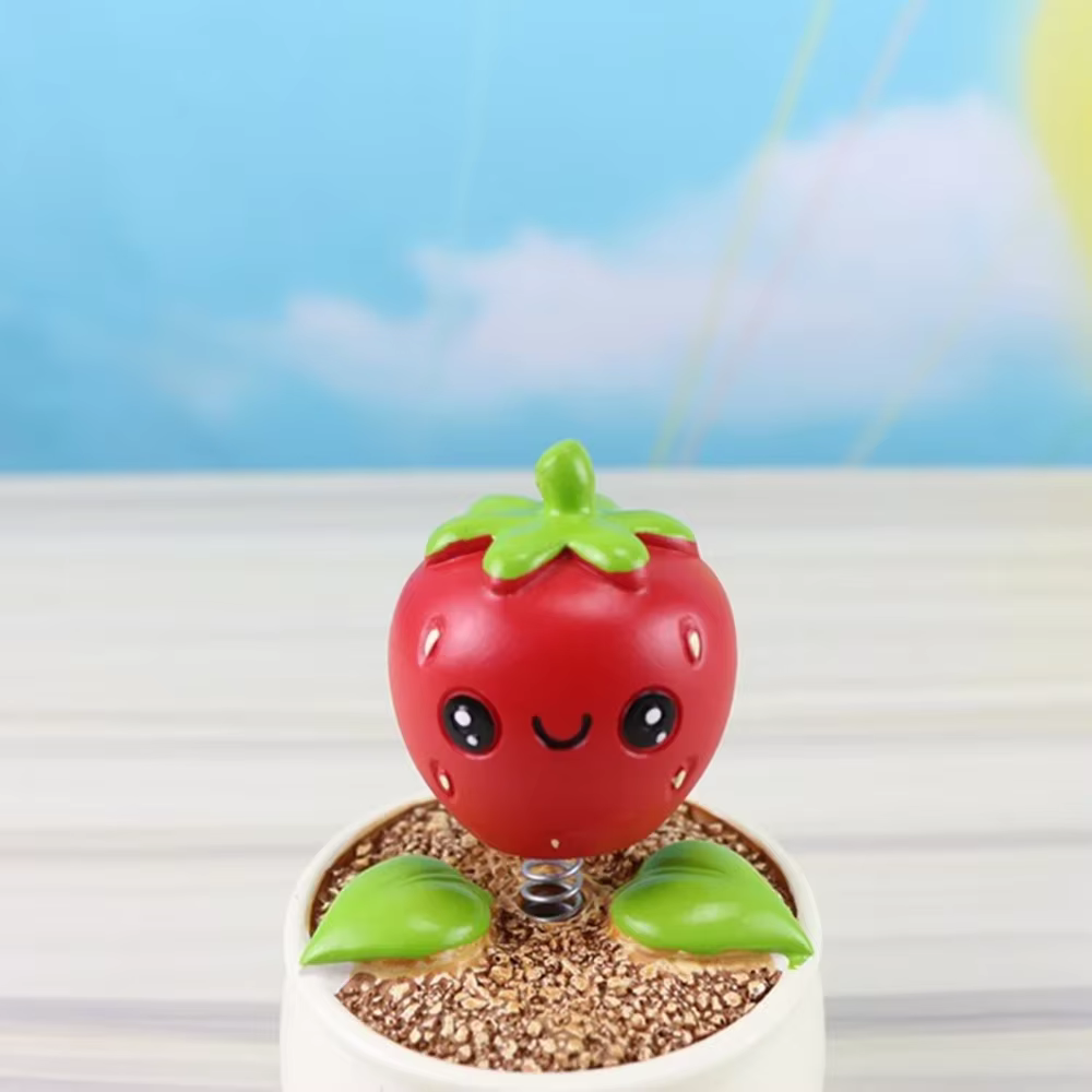 Pot de fleur de fraise en résine pour voiture