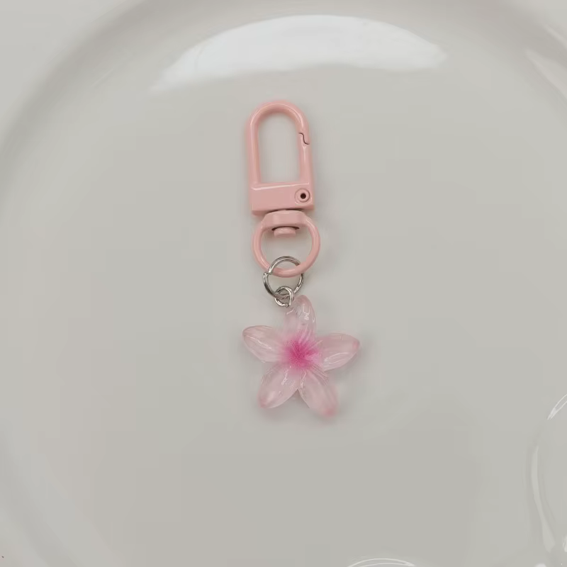Porte-clés à fleurs mignons pour femmes, pendentif de sac en résine, bricolage, bijoux, décoration d'écouteurs, cadeau pour fille