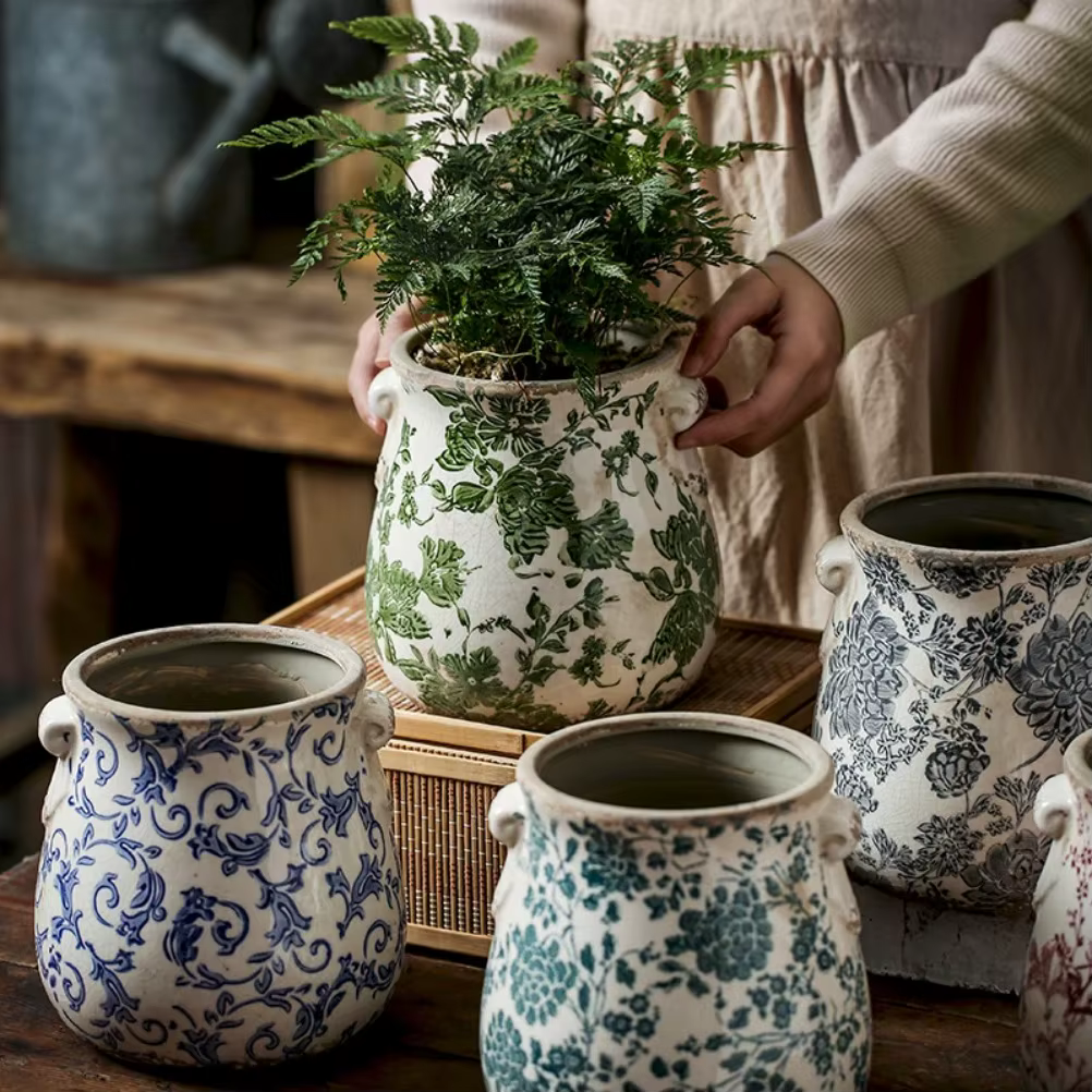 Pot de fleur en céramique Vintage