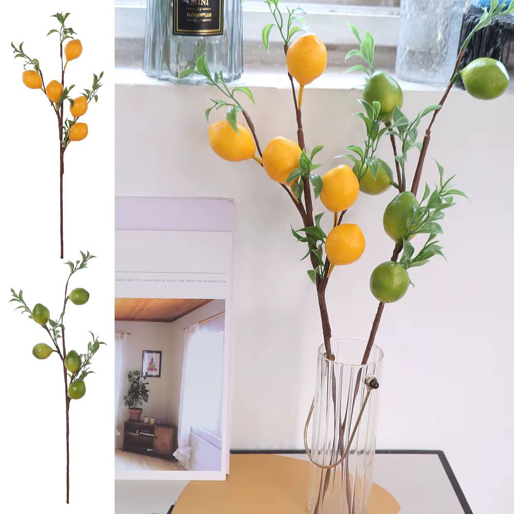 Branche de citron artificielle en plastique