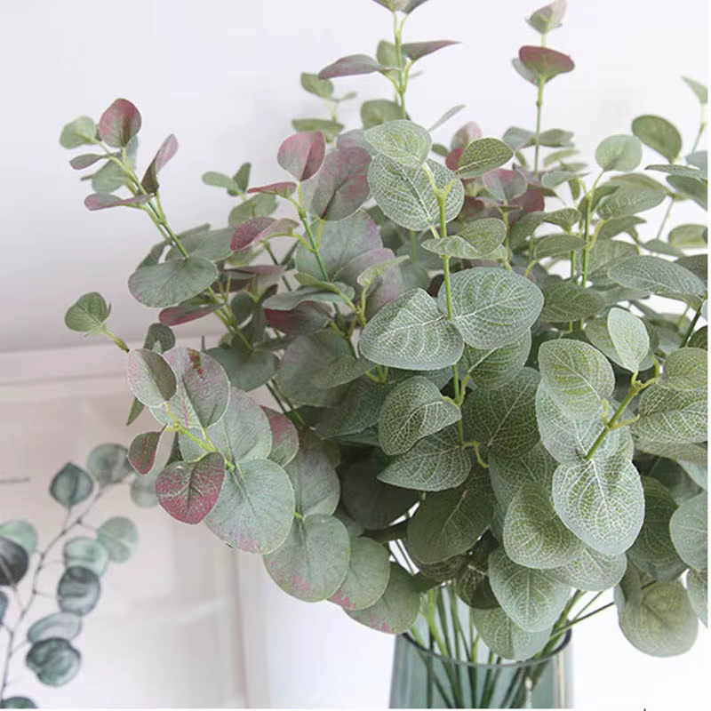 Plantes artificielles longues feuilles d'eucalyptus vertes