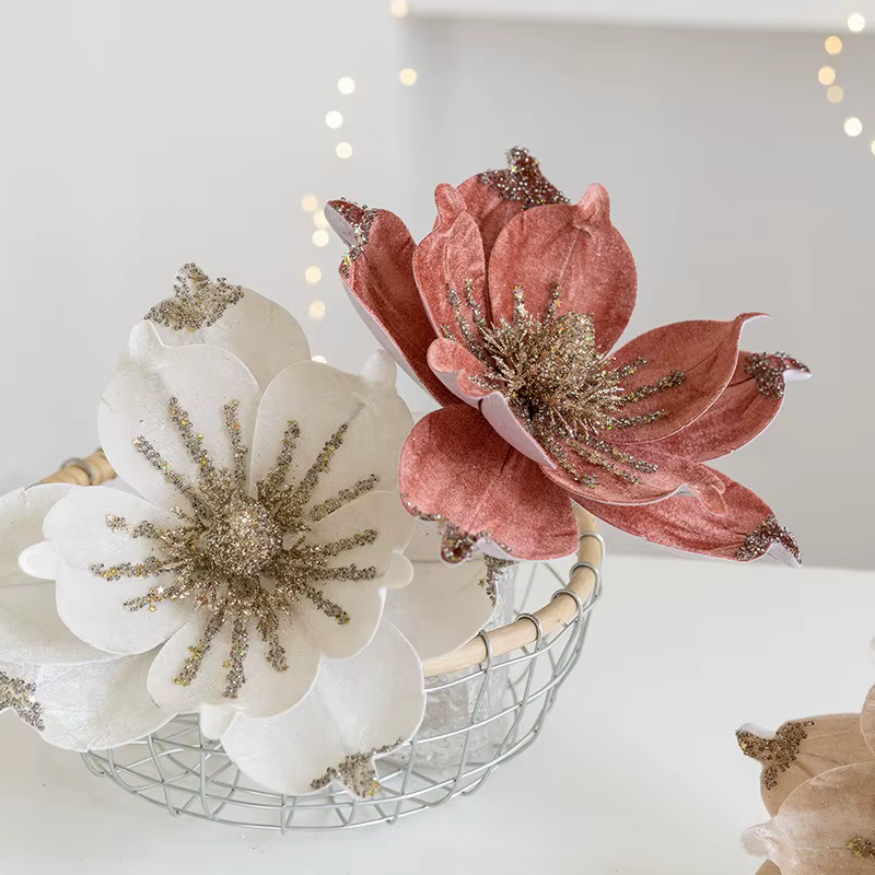 1 pièce de noël Poinsettia paillettes fleur arbre