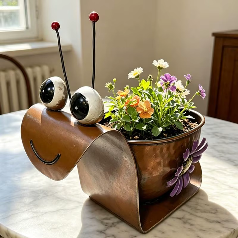 Pot plantes en métal d'escargot