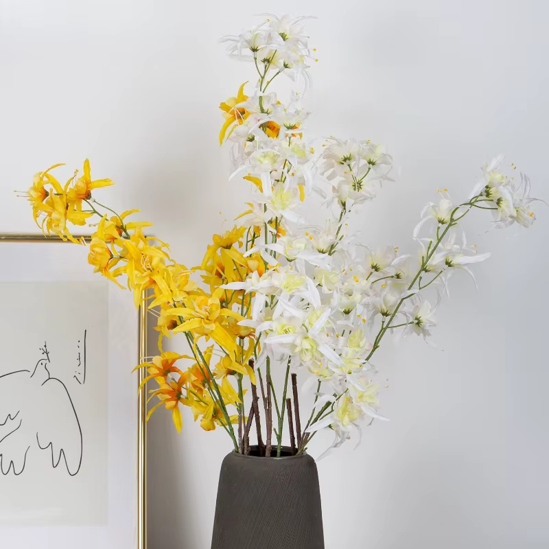 6 pièces de fleurs artificielles en soie