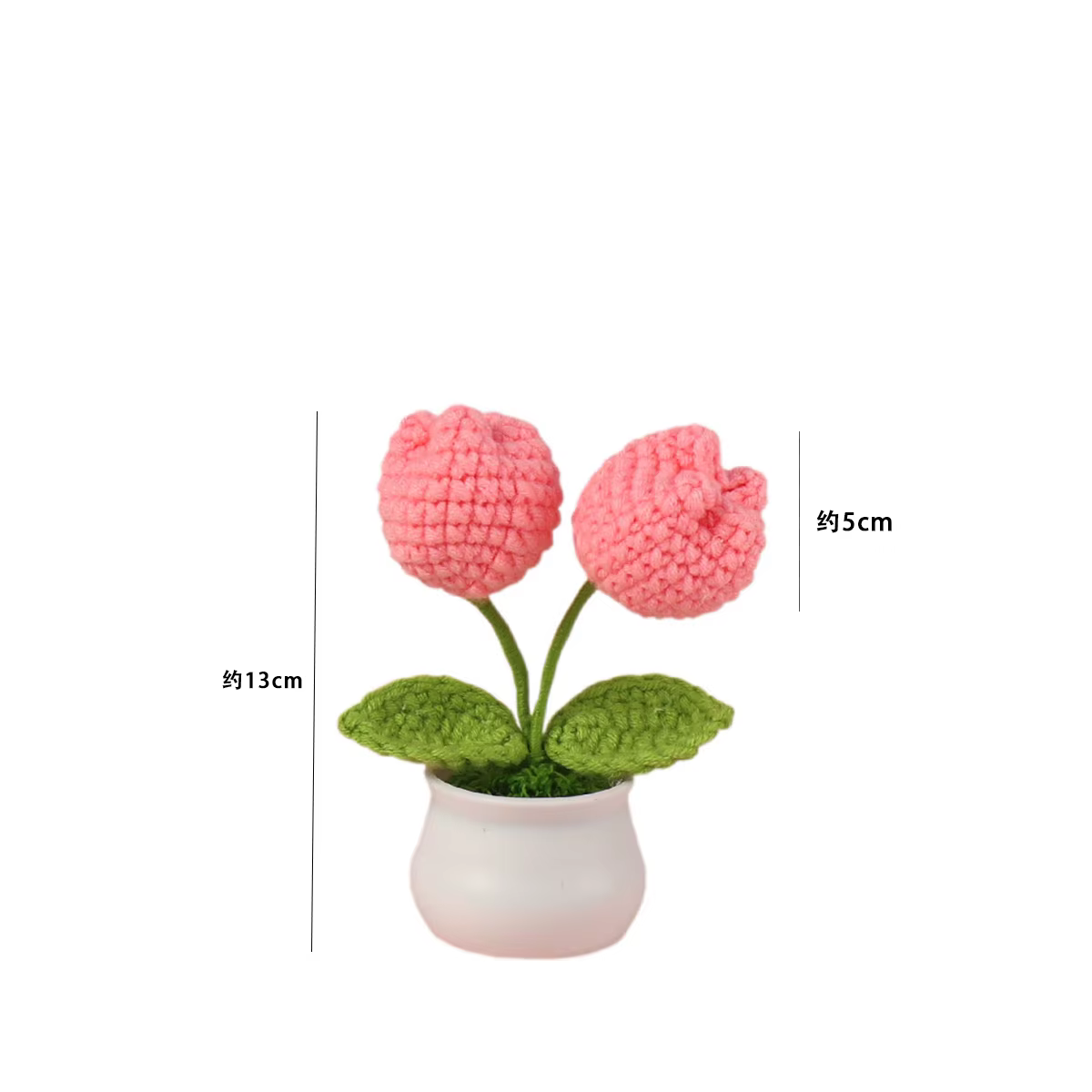 Tulipes Crochet fleur en pot Cerative fleurs tricotées à la main