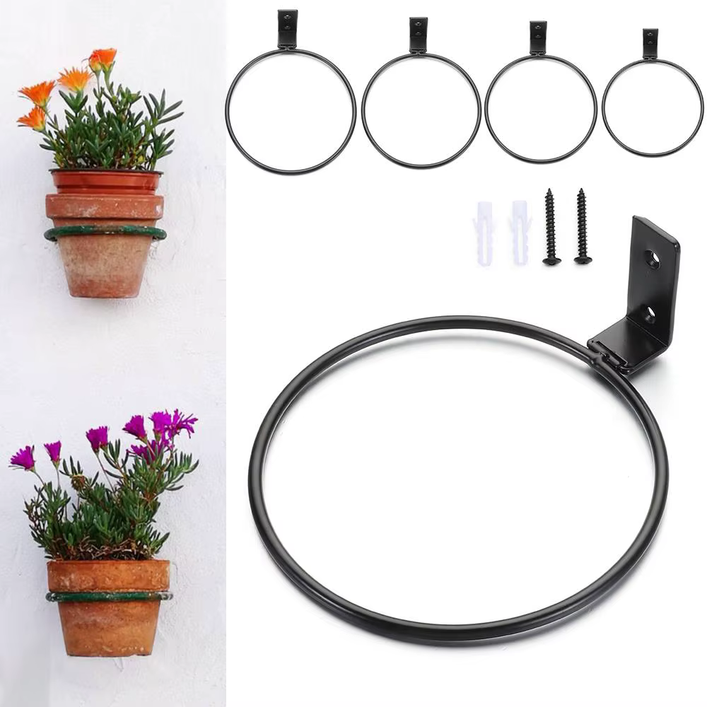 Support mural robuste pour pot de fleurs d'extérieur