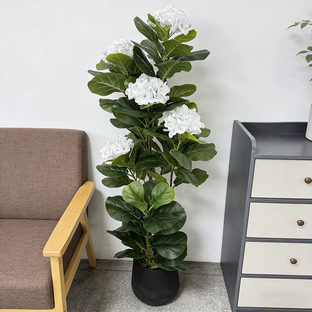 Arbre artificiel en figuier à feuilles de violon de 1