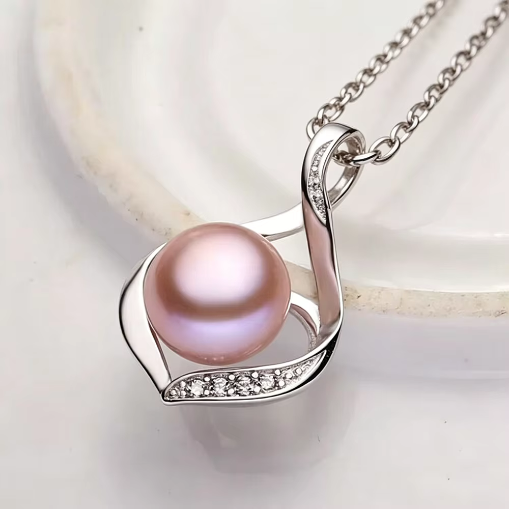 Pendentif en perles noires d'eau douce naturelles pour femmes, collier en argent 925 avec perles blanches et roses, cadeau d'anniversaire pour mère et femme