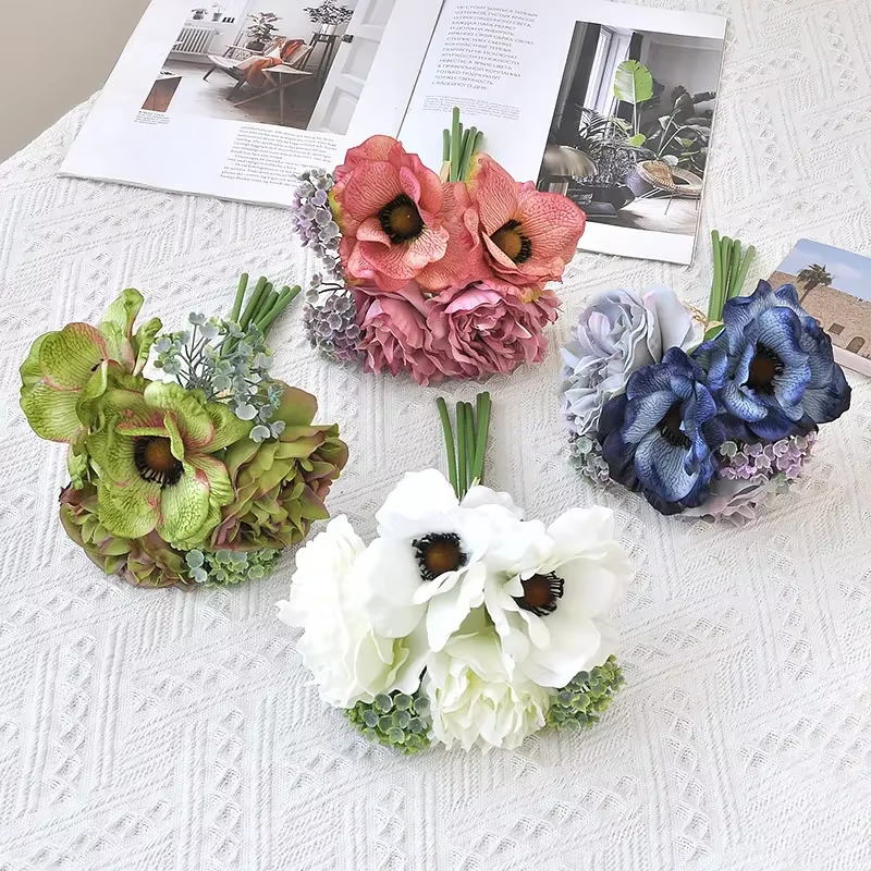 Bouquet d'anémone de Simulation en soie