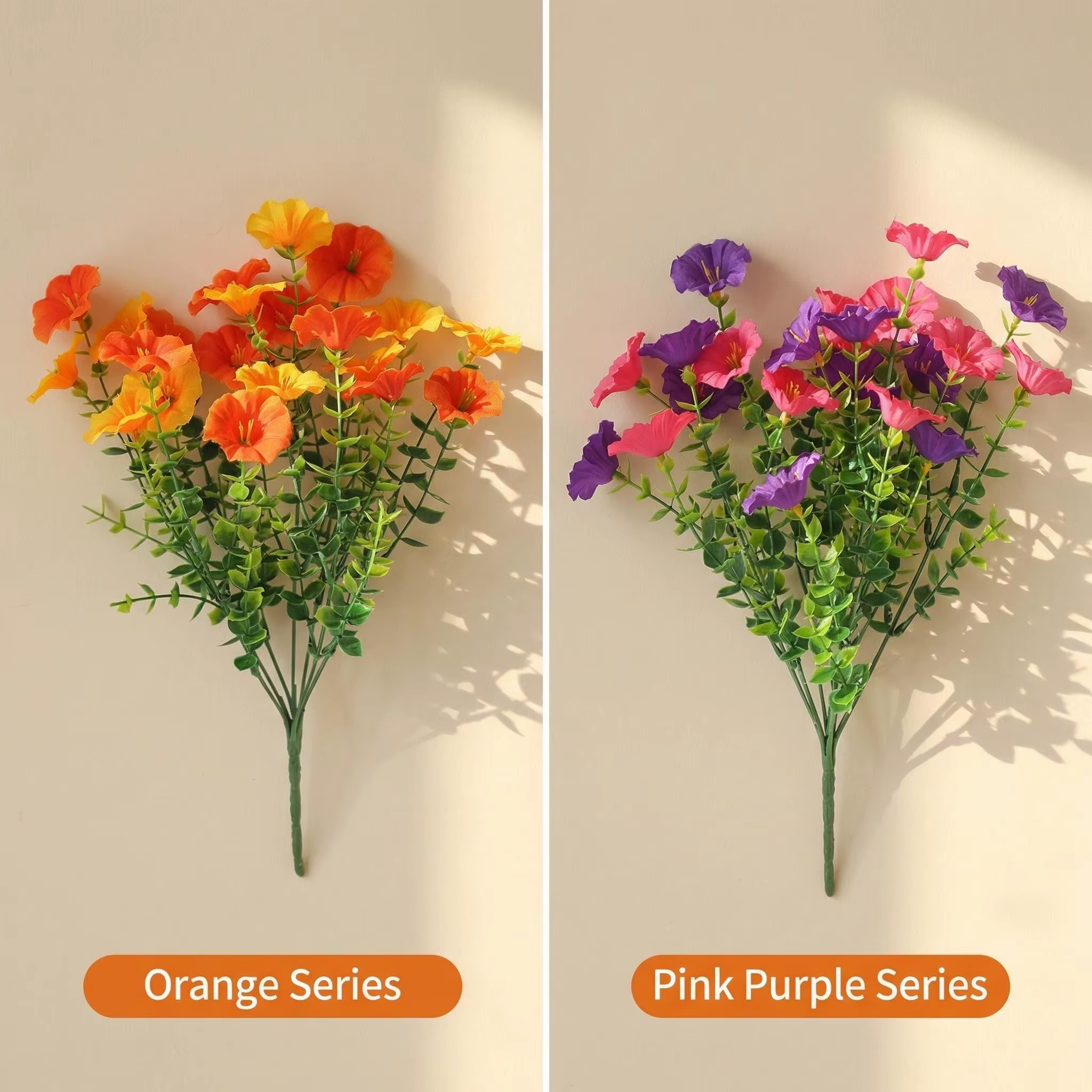 4 bouquets de fleurs d'eucalyptus artificielles brillantes