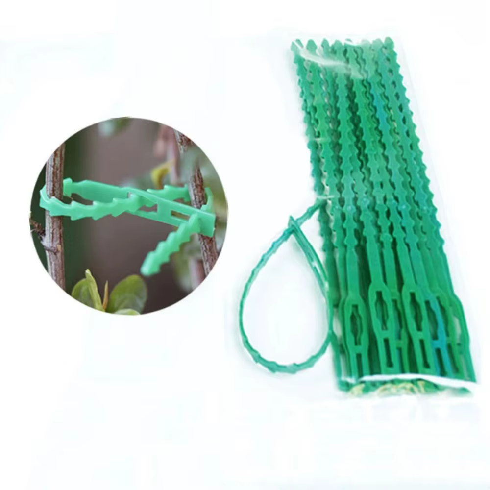 50 attaches réglables en plastique réutilisables pour plantes
