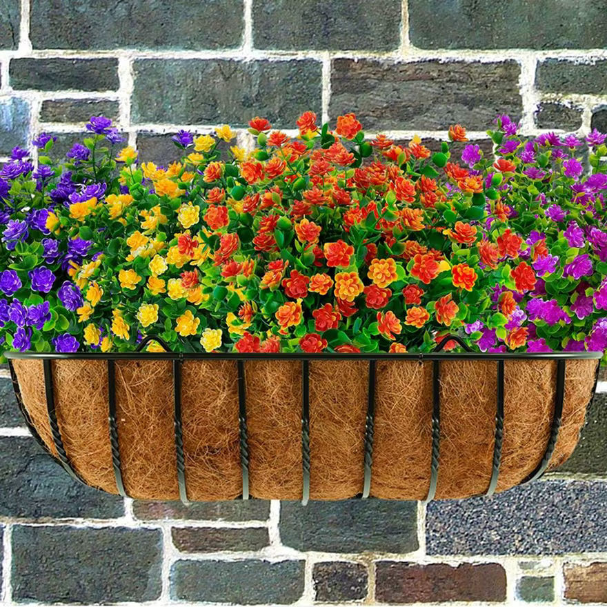Fleurs en plastique artificielles faux eucalyptus plante mariage arc couronne maison pot