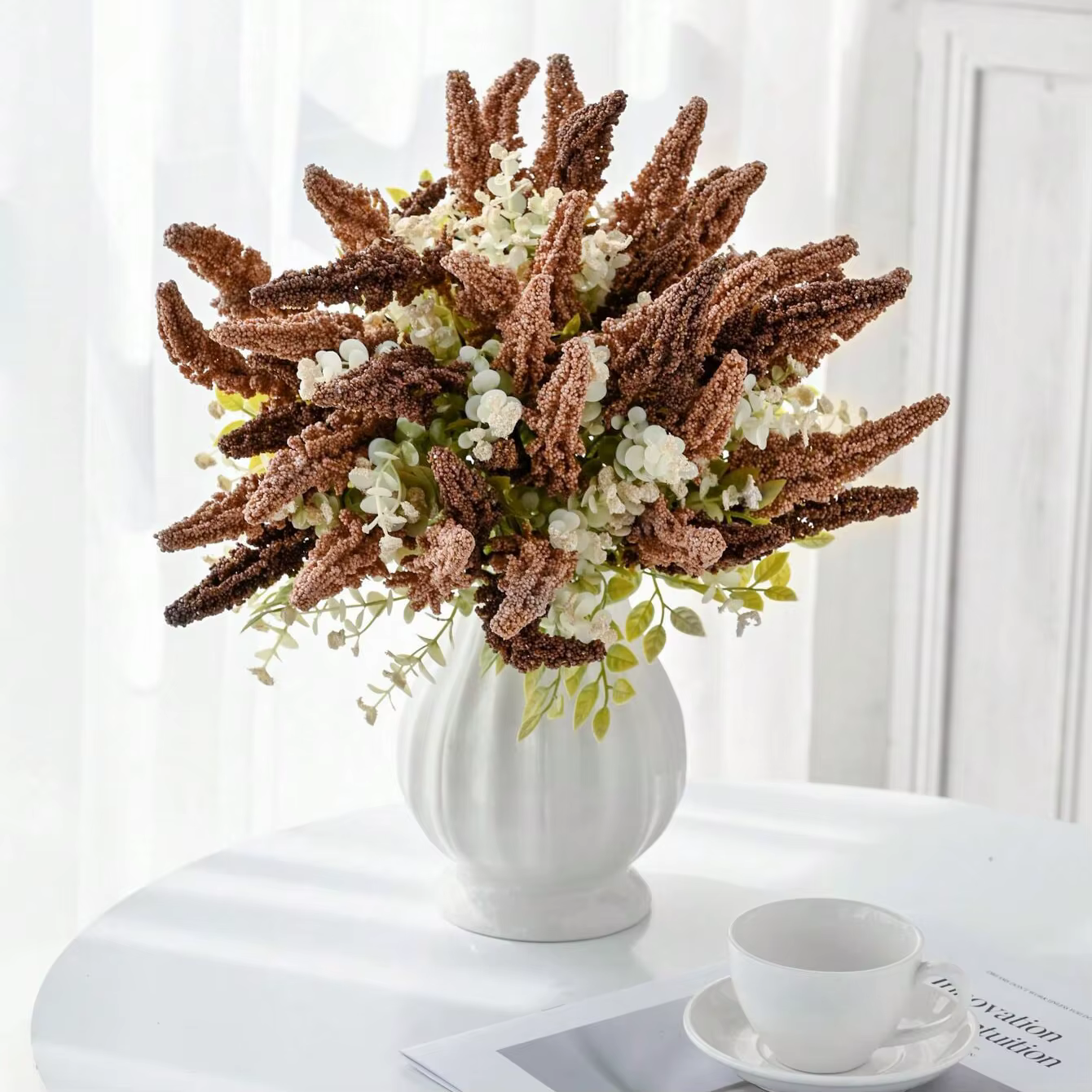 Fleurs artificielles en soie Bunble mariage guirlande maison chambre décor extérieur cour couronne mariée Bouquet Vase photographie Prop bricolage cadeau