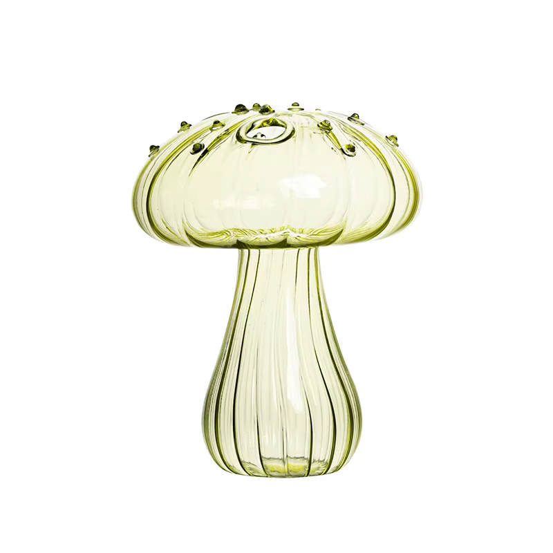 Vase Champignon Feng Shui en Verre pour Culture