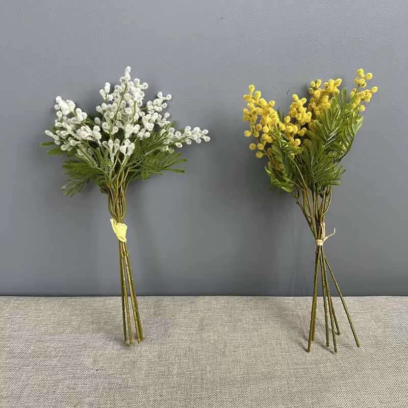 Bouquet de fleurs artificielles flocage de haricots d'acacia