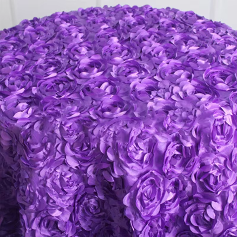 Nappe de Table de Mariage Brodée en 3D, Couverture de Fleurs Rondes/Rectangulaires, Décoration pour Banquet, Hôtel, ix, Cadeau de Noël