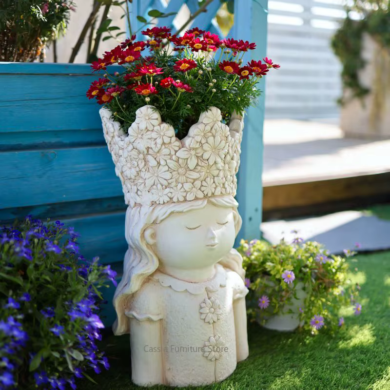 Pot de fleurs artistique pour jardin et patio