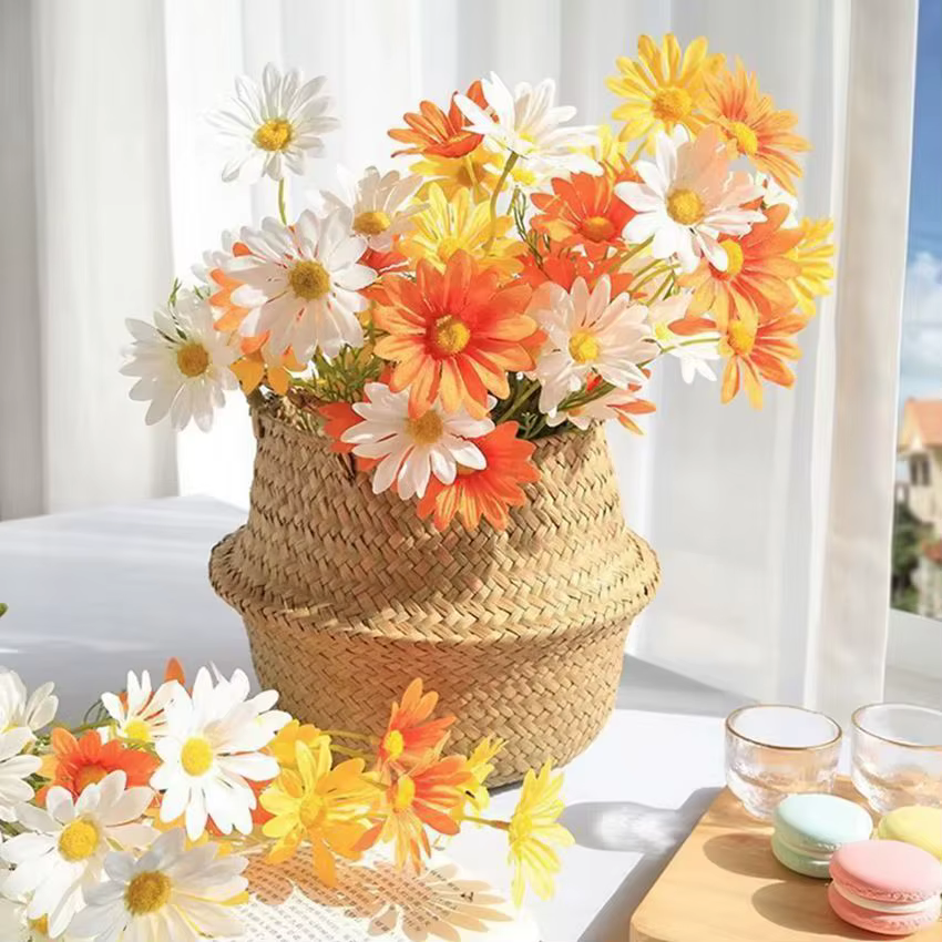 Fleurs artificielles soie Daisy pas cher Bouquet de mariée Festival Accueil mariage jardin Table Decorati bricolage cadeaux scène plante accessoires