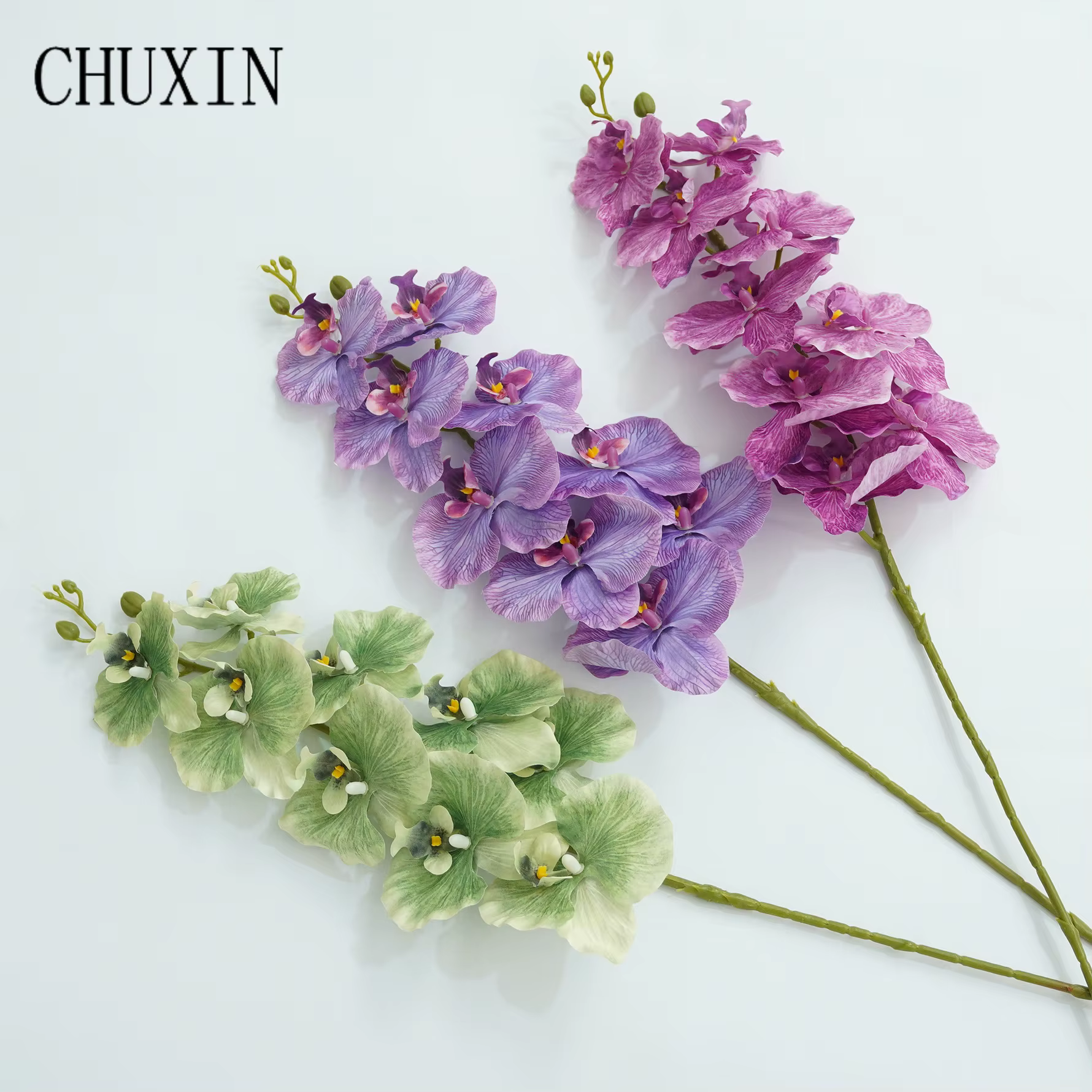 CHUXIN C4345 Bouquets d'orchidées artificielles à 9 têtes