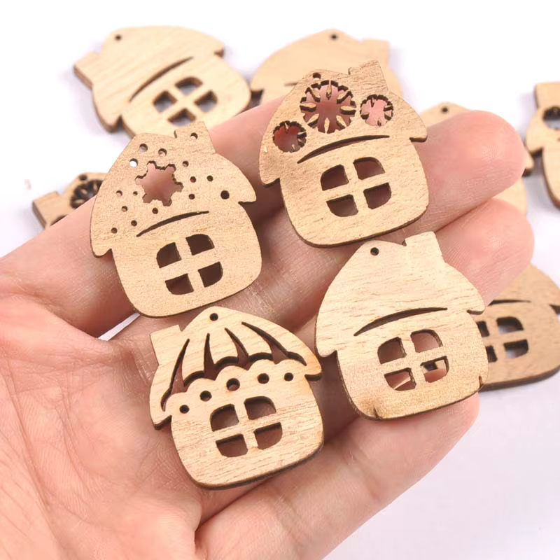 Ours fleur maison copeaux de bois naturel Scrapbooking Carft pour la décoration