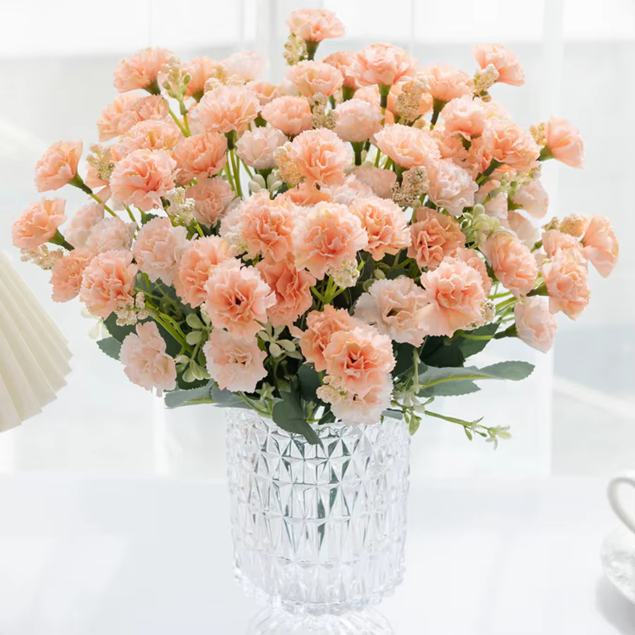 5 fourchettes 15 têtes de fleurs artificielles