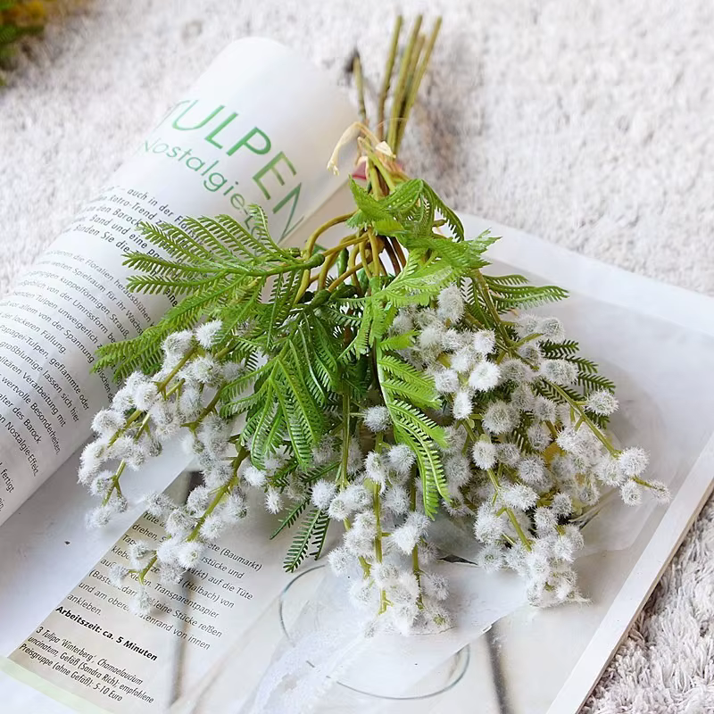 Fausses fleurs Mimosa d'acacia artificielles de 14.96 pouces
