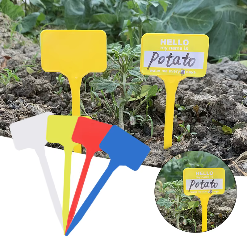 Étiquettes pour plantes en plastique en forme de T