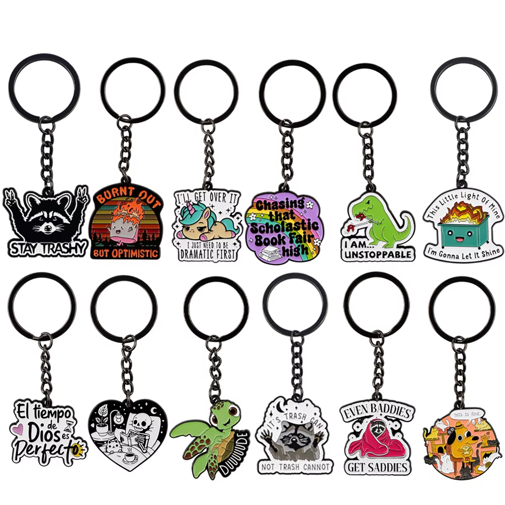 Porte-clés tortue pour voiture pour hommes et femmes, dinosaure, raton laveur, citation animale mignonne, porte-clés, bijoux fantaisie, accessoires, prédire