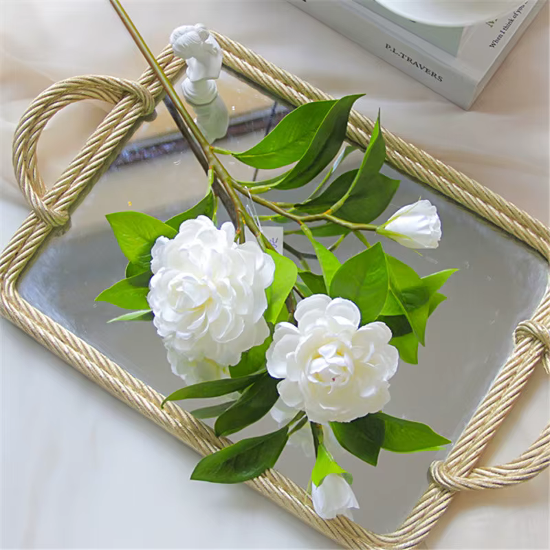 Fleur artificielle en soie de camélia unique