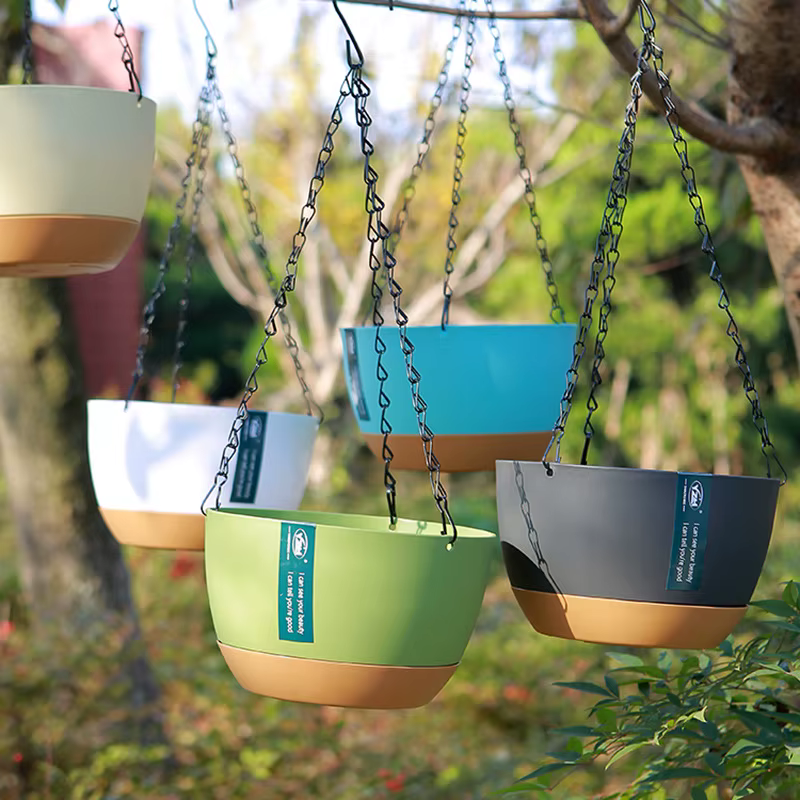 Pots d'arrosage auto-arrosage suspendus de qualité domestique