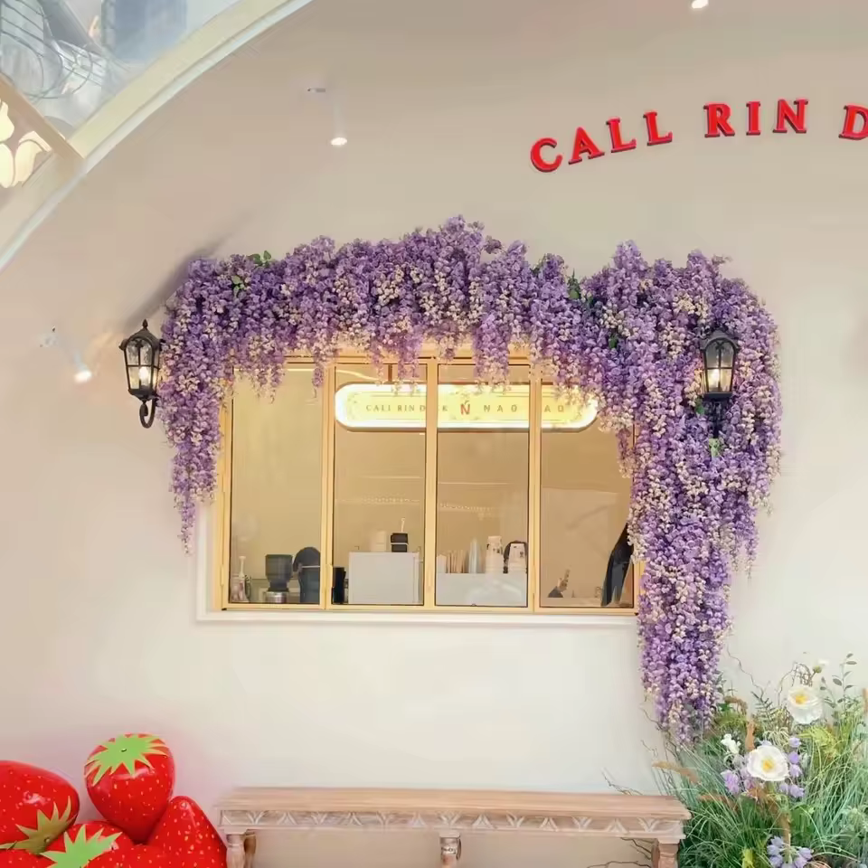Guirlandes de fleurs de glycine à 100 brins